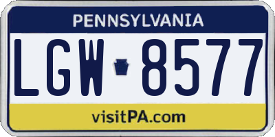 PA license plate LGW8577