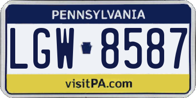 PA license plate LGW8587