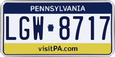 PA license plate LGW8717