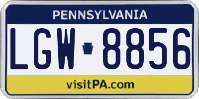 PA license plate LGW8856