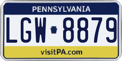 PA license plate LGW8879