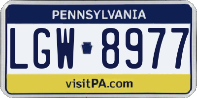PA license plate LGW8977