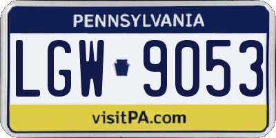PA license plate LGW9053