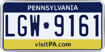 PA license plate LGW9161
