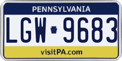 PA license plate LGW9683