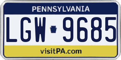 PA license plate LGW9685