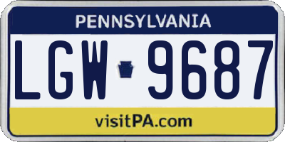 PA license plate LGW9687