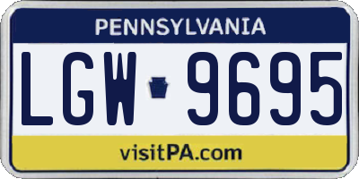 PA license plate LGW9695