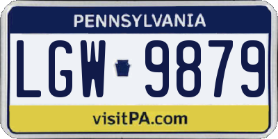 PA license plate LGW9879