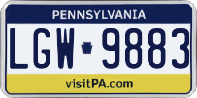 PA license plate LGW9883