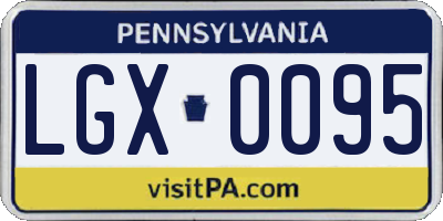 PA license plate LGX0095