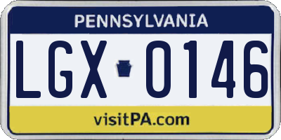 PA license plate LGX0146