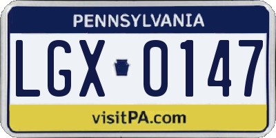 PA license plate LGX0147