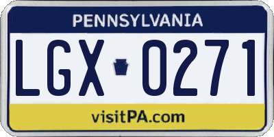 PA license plate LGX0271