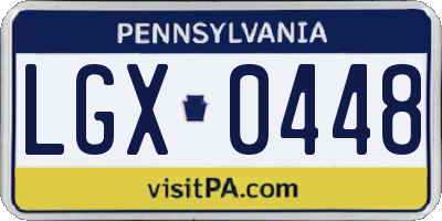 PA license plate LGX0448