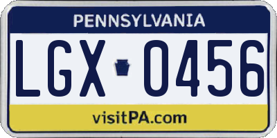 PA license plate LGX0456