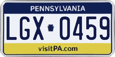 PA license plate LGX0459