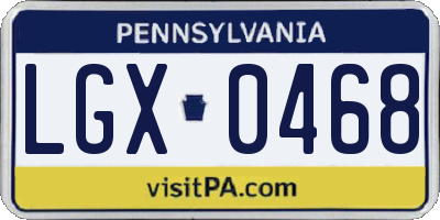 PA license plate LGX0468