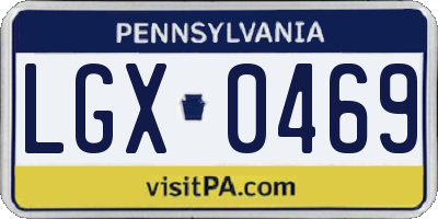 PA license plate LGX0469