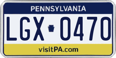 PA license plate LGX0470