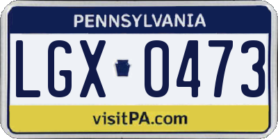 PA license plate LGX0473