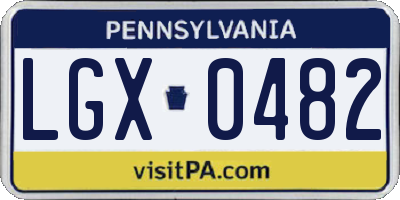 PA license plate LGX0482
