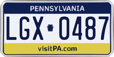 PA license plate LGX0487