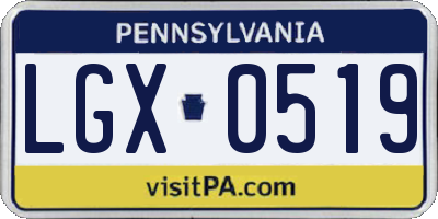 PA license plate LGX0519