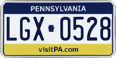 PA license plate LGX0528