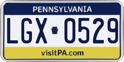 PA license plate LGX0529