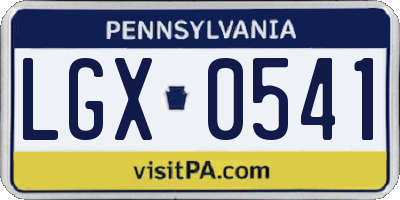PA license plate LGX0541