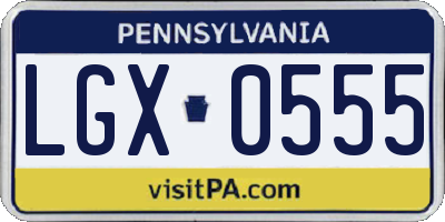 PA license plate LGX0555