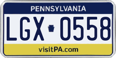 PA license plate LGX0558