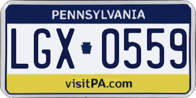 PA license plate LGX0559