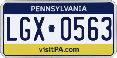PA license plate LGX0563
