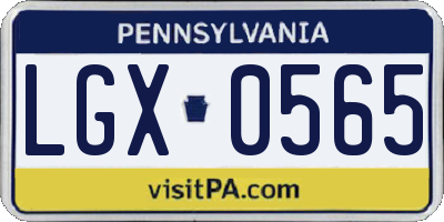 PA license plate LGX0565