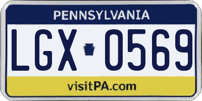 PA license plate LGX0569