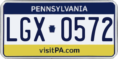 PA license plate LGX0572