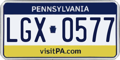 PA license plate LGX0577