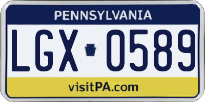 PA license plate LGX0589