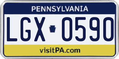 PA license plate LGX0590