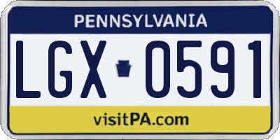 PA license plate LGX0591