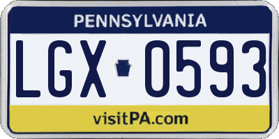 PA license plate LGX0593