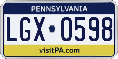 PA license plate LGX0598