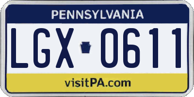 PA license plate LGX0611