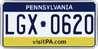 PA license plate LGX0620