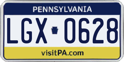 PA license plate LGX0628