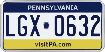 PA license plate LGX0632