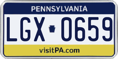 PA license plate LGX0659