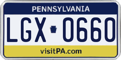 PA license plate LGX0660